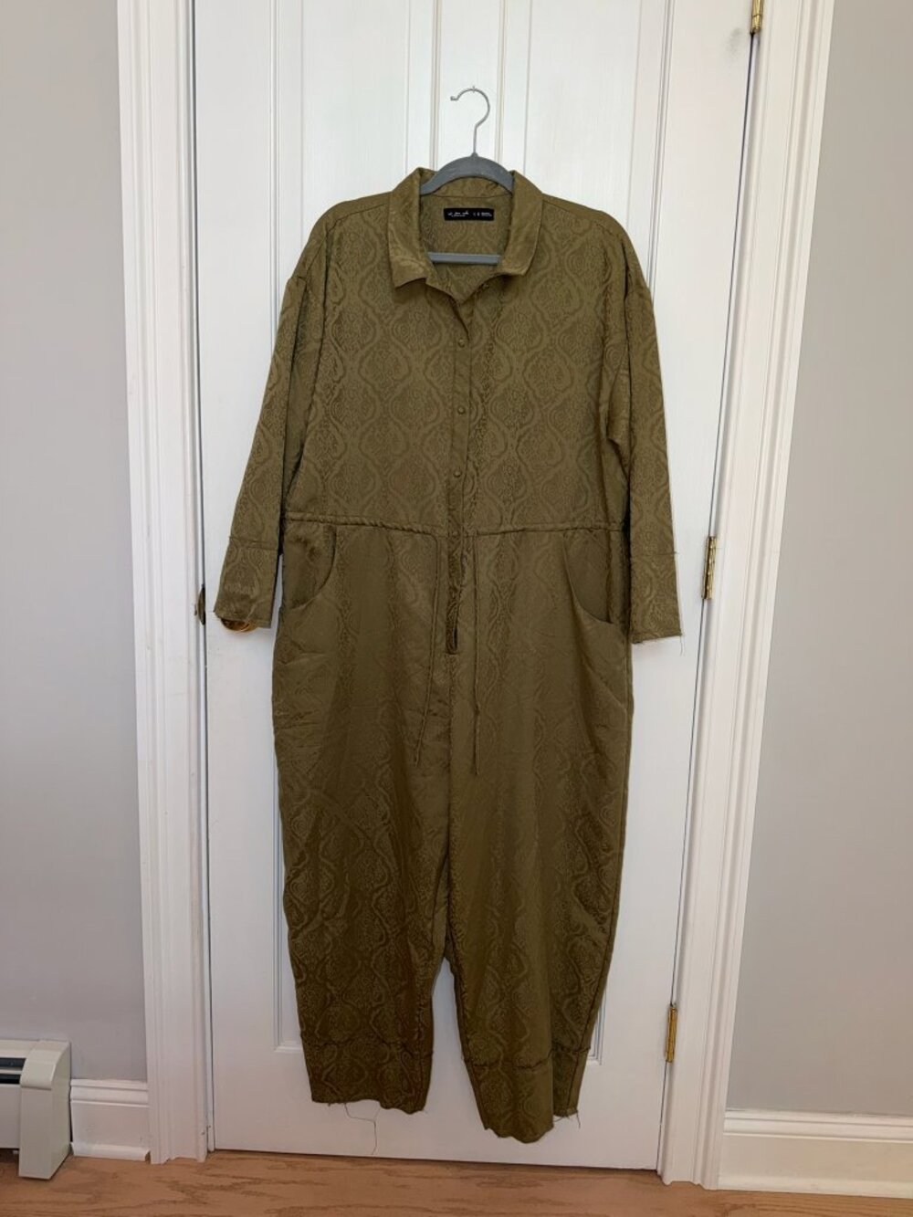 Urban Outfitters, Jayce Jacquard Coverall Jumpsuit, L